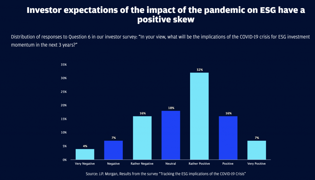 investor expectation of the impact of the pandemic on ESG have a positive screw